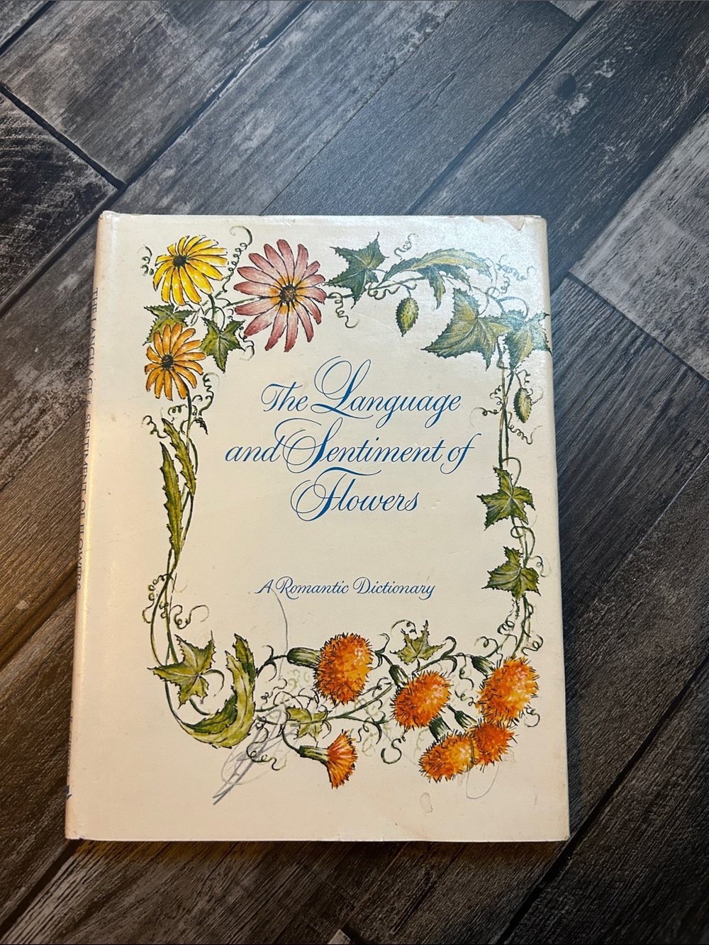 The Language and Sentiment of Flowers Hardcover Book - White with Floral Accents